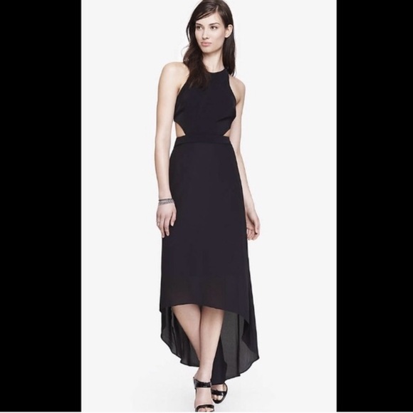 Long Black Size 0 Express Dress with Cutouts - Picture 3 of 3